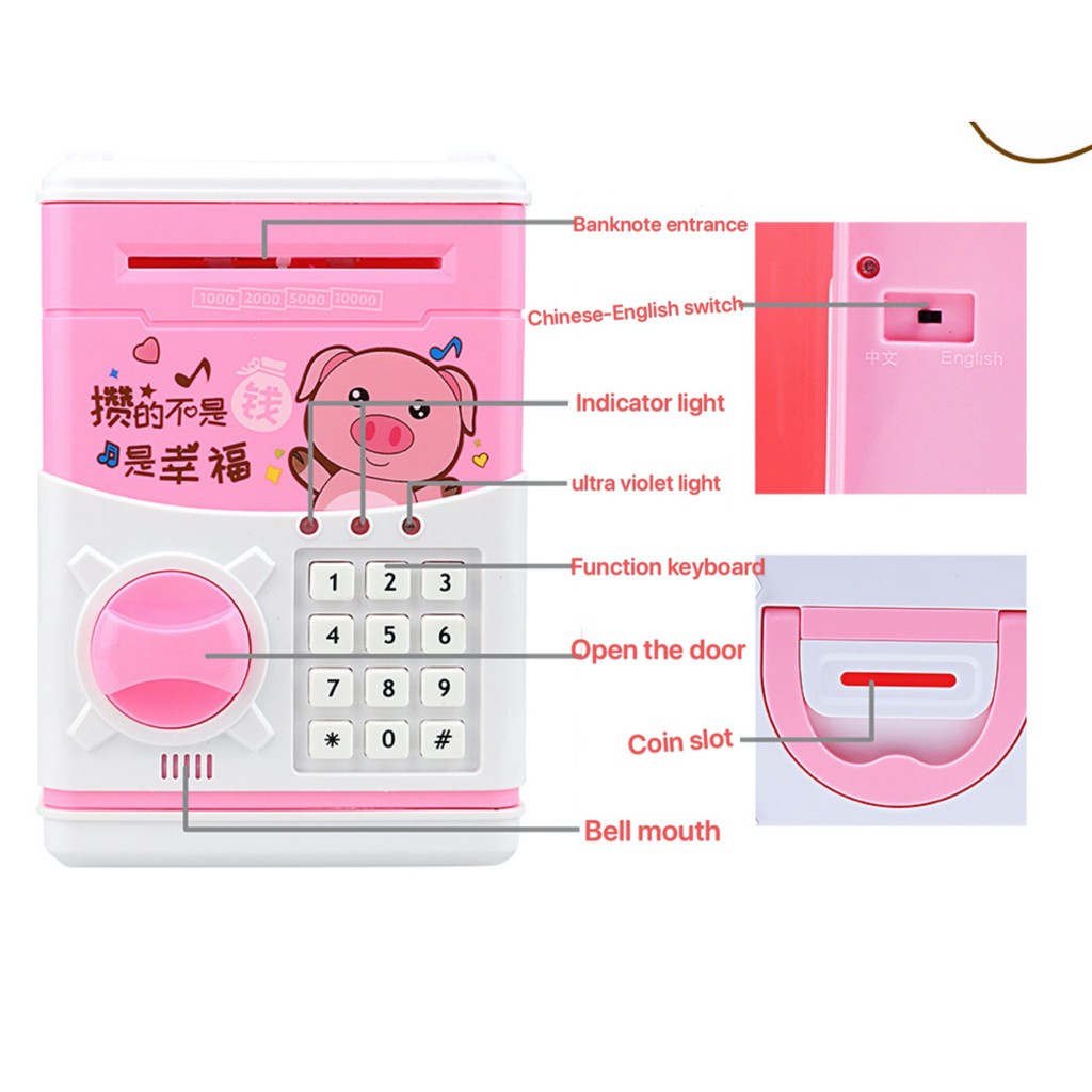 (Chính Hãng) Đồ Chơi Cho Bé Két Sắt Mini Cartoon Bank Nhiều Màu Sắc Đẹp