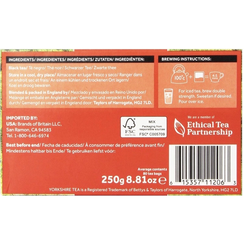 Trà túi lọc Taylors of Harrogate Yorkshire Red 80gói USA