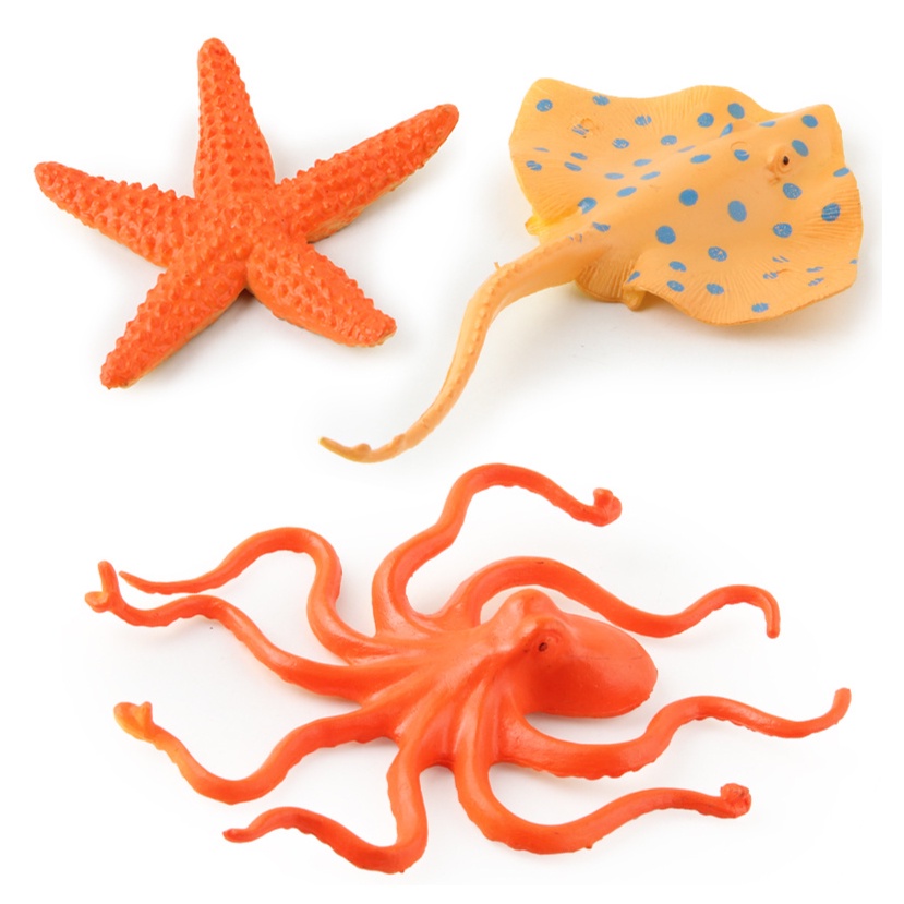 Đồ chơi 13 mô hình Cá biển & sinh vật biển  nhựa New4all Animal Ocean World Size lớn đồ chơi nhà tắm, đi biển
