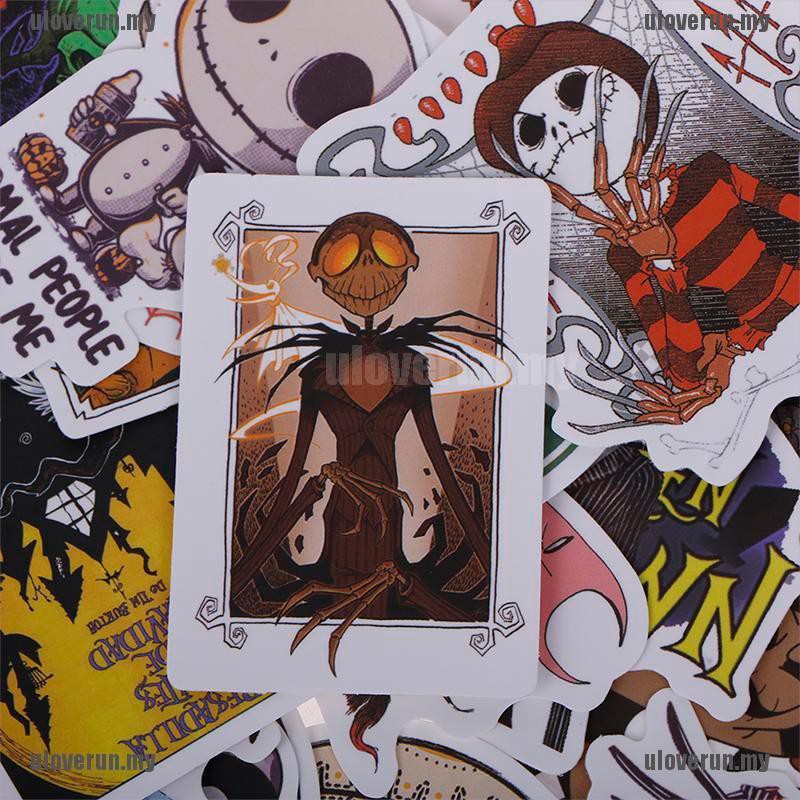 Set 50 Sticker Dán Trang Trí Laptop Phong Cách Halloween