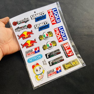 TẤM TEM DẬP NỔI NHIỀU LOGO MẪU LOGO LIQUI MOLY, BREMBO, RIZOMA TRANG TRÍ XE SIÊU CHẤT