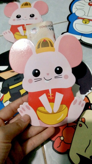 Set 5 bao lì xì hoạt hình dễ thương 2021