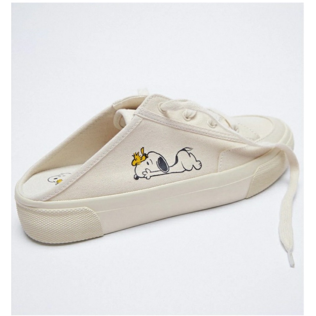 Giày sục nữ Zara Snoopy đạp gót thể thao sneaker đế mềm dễ phối đồ