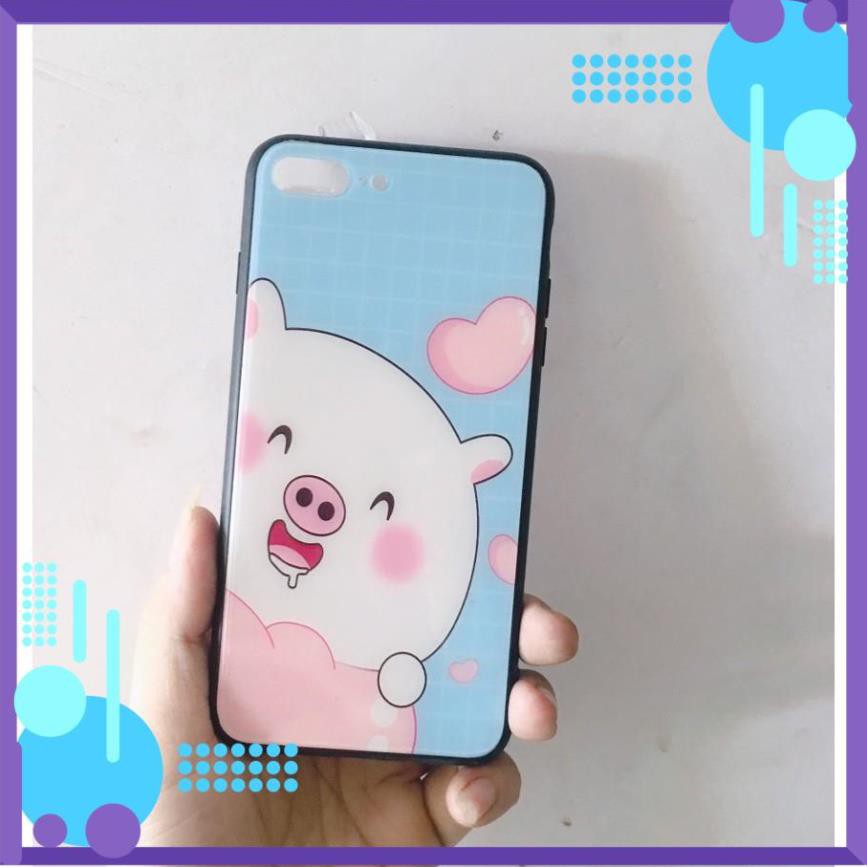 [FSHIP] [Freeship toàn quốc từ 50k] IPHONE 7+/8+ ỐP MẶT LƯNG KÍNH HÌNH HEO SIÊU DỄ THƯƠNG - hot