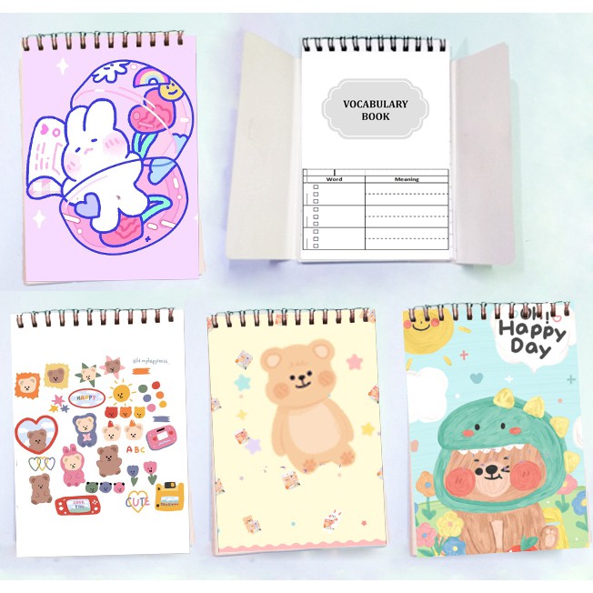 sổ từ vựng gấu thỏ hoppang TVI28 sổ tay dễ thương