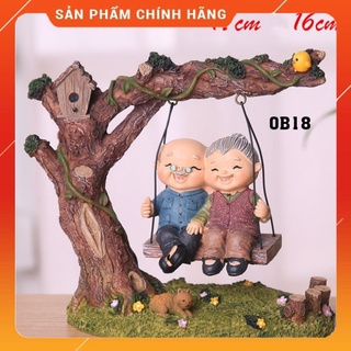 Tượng Ông Bà Xích Đu 18 - Ông Bà Dễ Thương Làm Quà Tặng, Trang Trí, Lưu Niệm