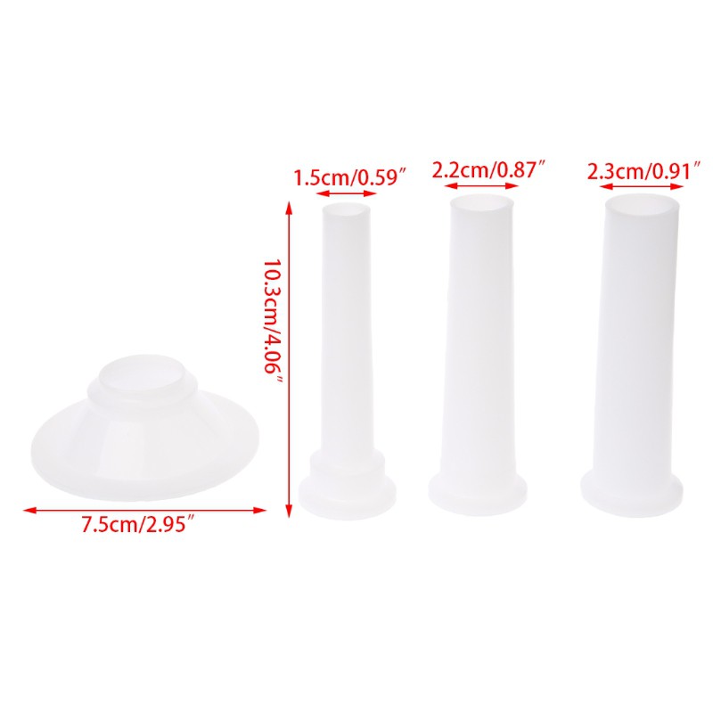 4 Ống nhồi thịt bằng nhựa cao cấp cho máy xay thịt bằng tay