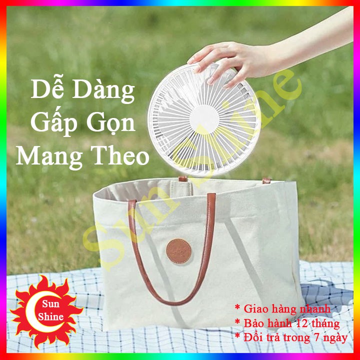 Quạt Tích Điện Gấp Gọn ⚡️Bảo Hành 12 Tháng⚡️ Quạt Sạc Điện Để Bàn Thời Gian Sử Dụng Tối Đa Lên Tới 12H