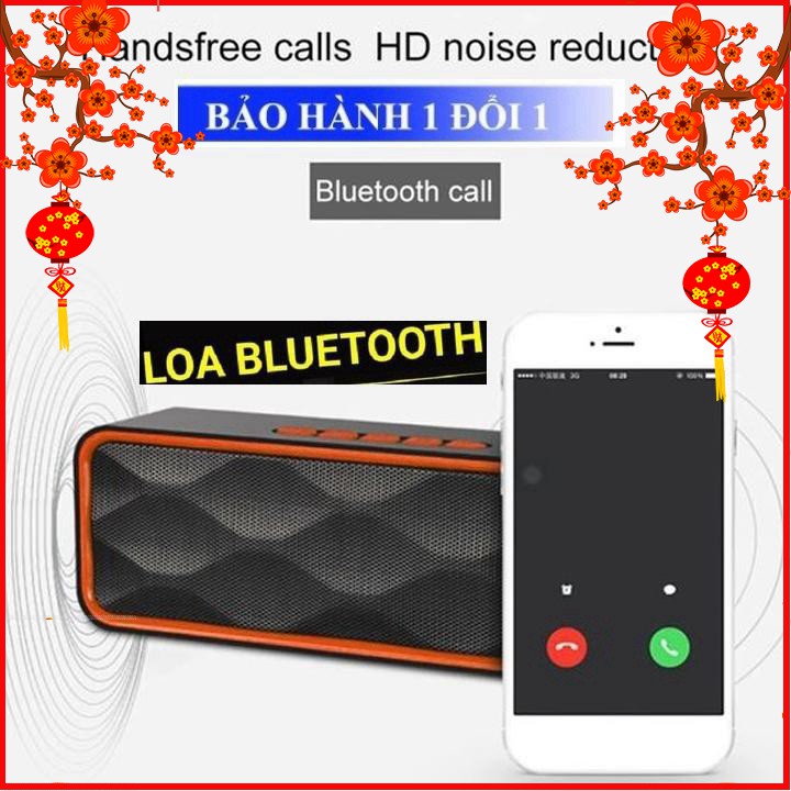 Loa bluetooth Cầm Tay Sc211, FM, Bluetooth Âm Thanh Cực Đỉnh