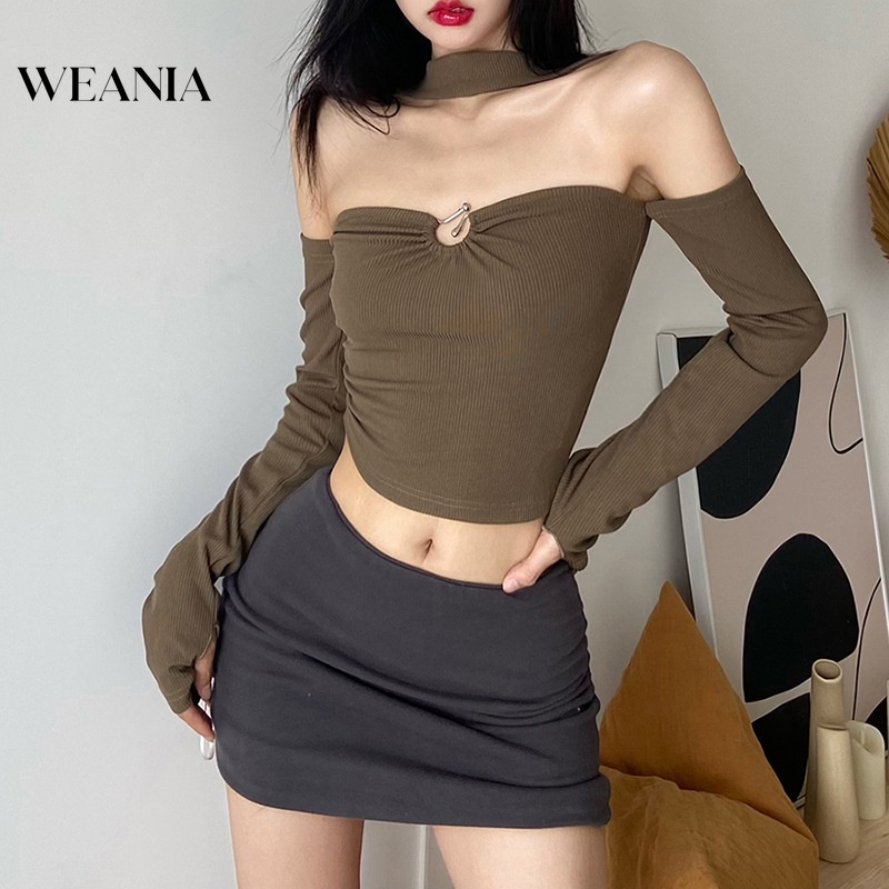 Áo Thun Trễ Vai Thiết Kế Hở Lưng Quyến Rũ Cho Nữ