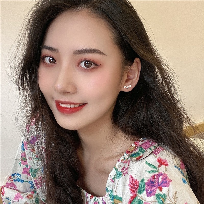 Bông Tai Mạ Bạc 925 Hình Hoa Anh Đào Xinh Xắn