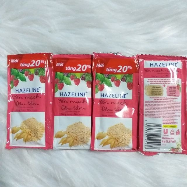 Combo 2 dây x 12 gói sữa tắm Hazeline yến mạch dâu tằm