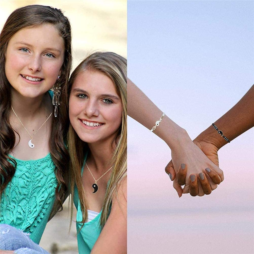 Set 4 vòng cổ Mặt Ghép Hình Âm Dương Sáng Tạo Cho Cặp Đôi