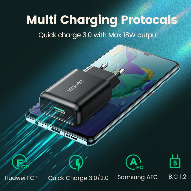 Củ sạc nhanh Ugreen QC3.0 18W chất lượng cao
