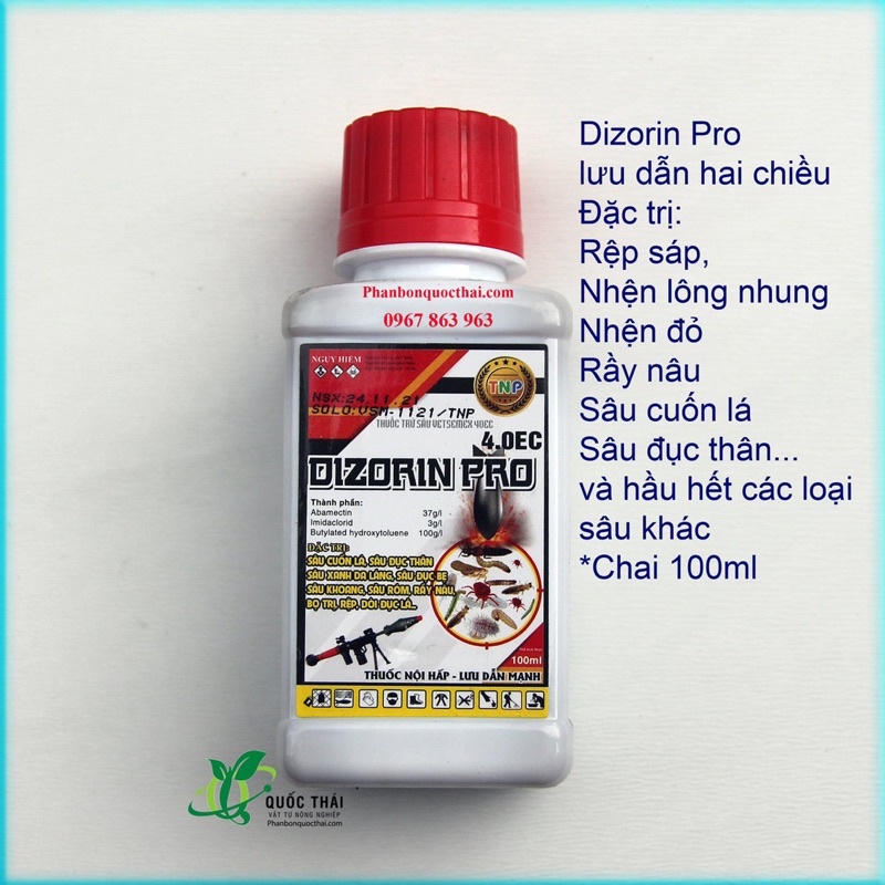 Chế Phẩm Diệt Côn Trùng Diệt Bọ Trĩ , Rệp Sáp , dòi đục nụ hoa , chai 100ml