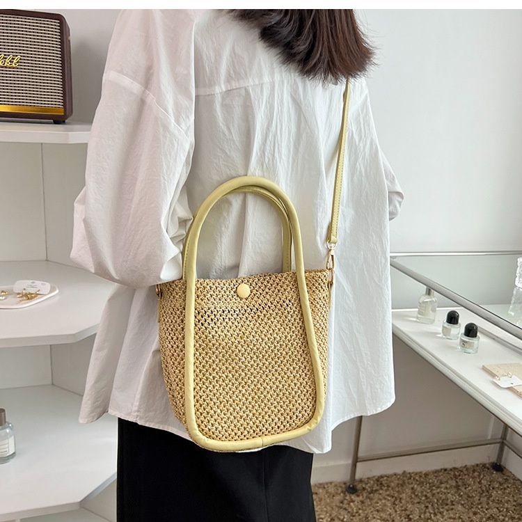 Túi Đeo Vai Đan Sợi Rơm Thủ Công Thời Trang Cho Nữ
