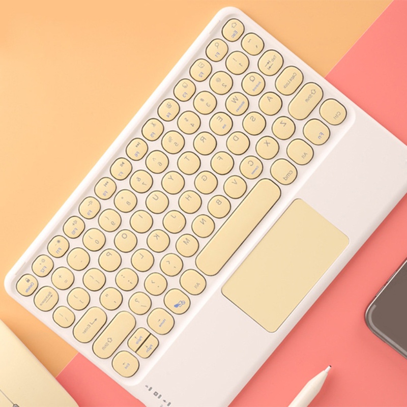 Bàn Phím Không Dây Bluetooth 5 0 Màu Sắc Retro Cho Touchpad