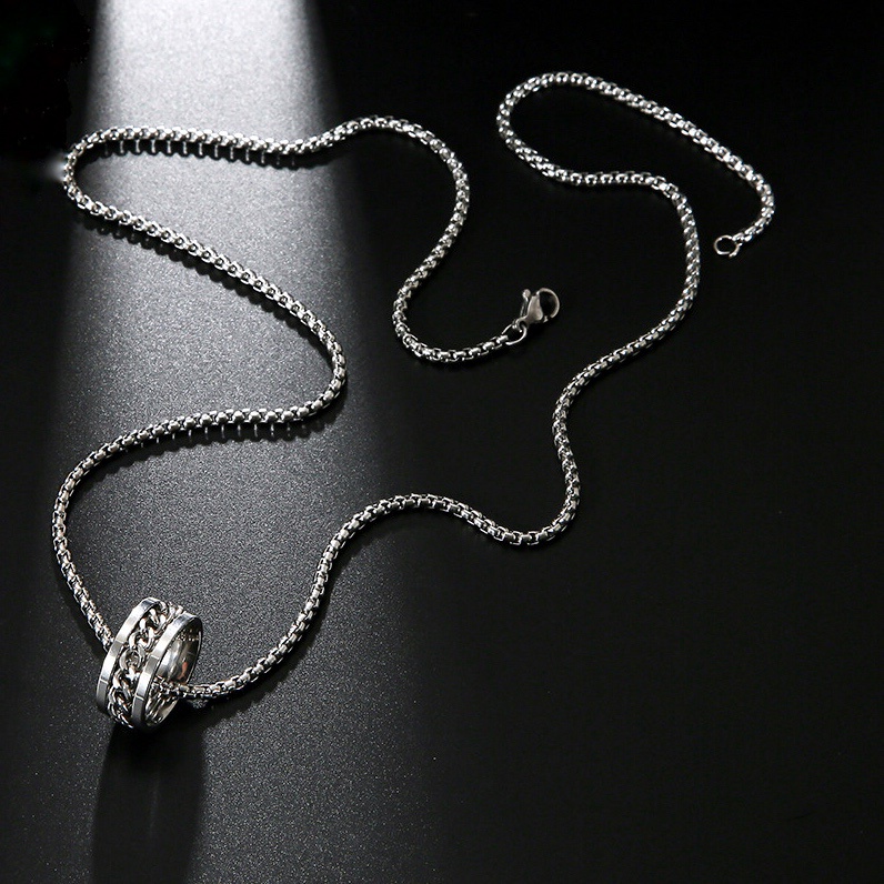 Vòng cổ nam nữ dây chuyền Titan Asta Accessories màu bạc unisex đẹp phụ kiện thời trang - Vòng cổ TIN