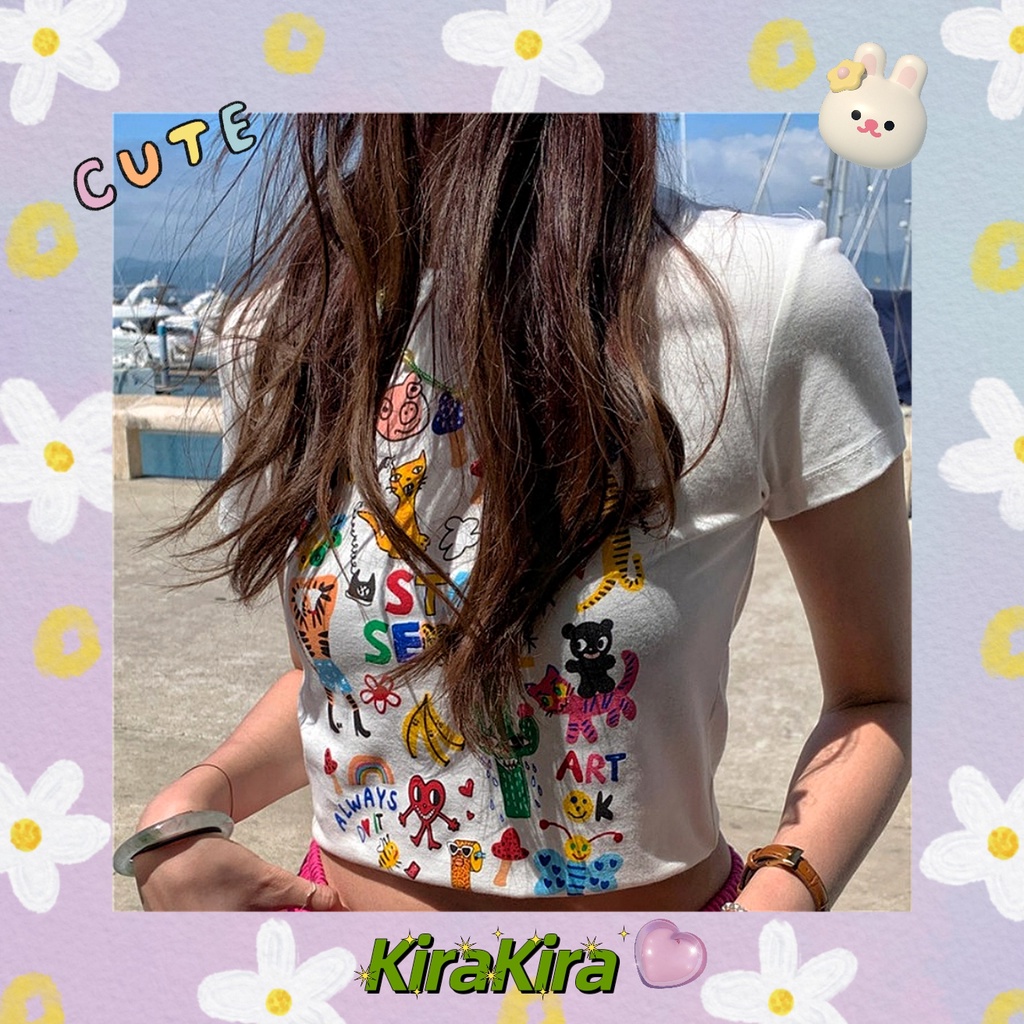 Áo thun croptop Stay Seoul style Y2k [CÓ ẢNH THẬT]