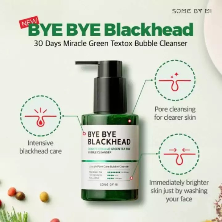 Sữa Rửa Mặt Làm Giảm  Mụn Đầu Đen Some By Mi Bye Bye Blackhead 30 Days Miracle Green Tea Tox Bubble Cleanser