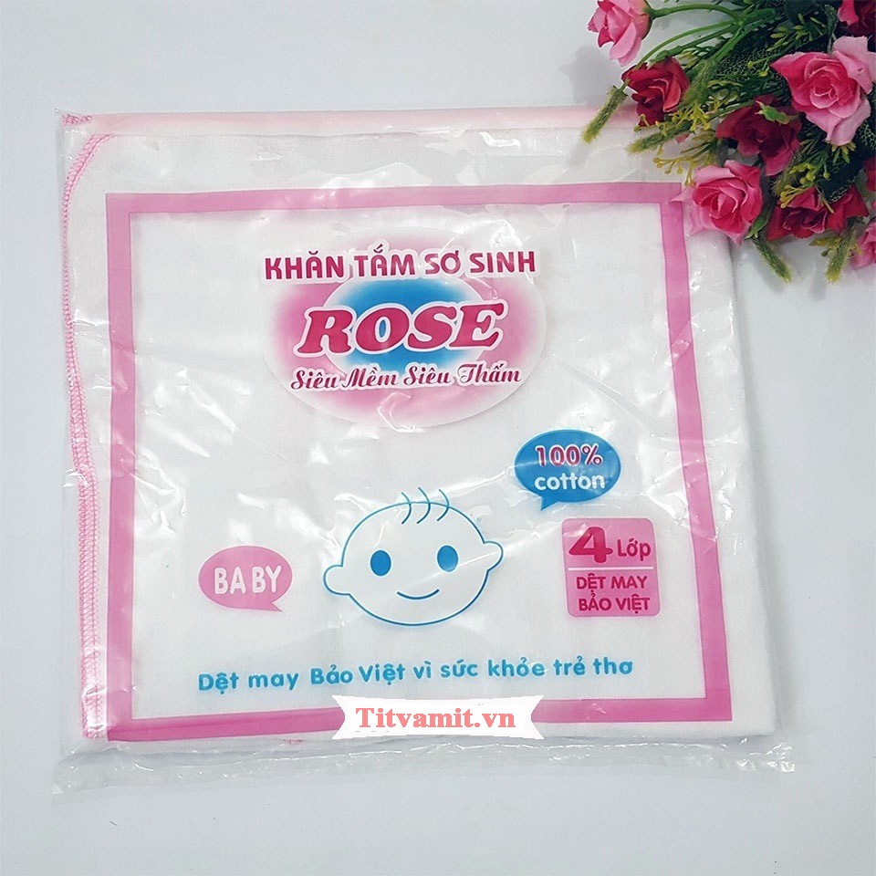 Khăn Tắm Rose 4 Lớp, Khăn Xô Tắm Cho Bé Sơ Sinh