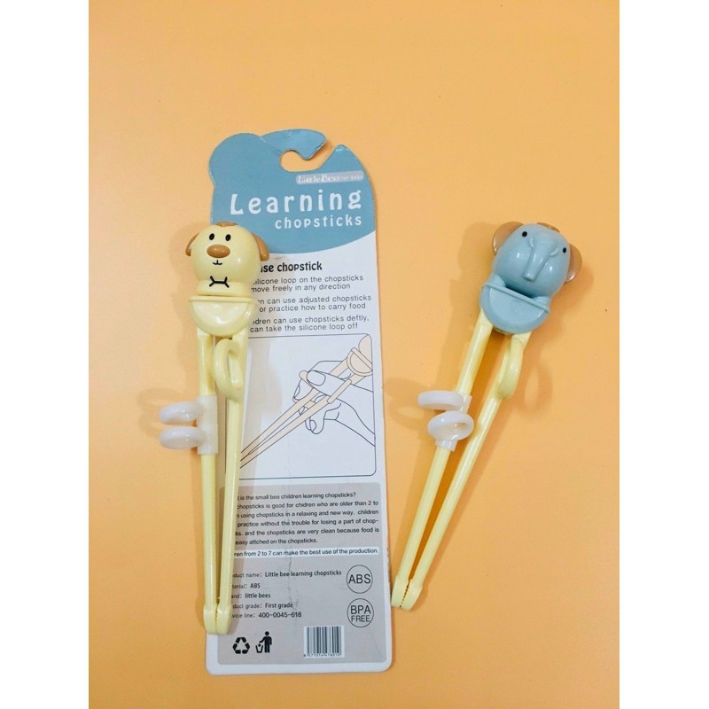 Đũa Tập Ăn Xỏ Ngón LITTLE BEES Cho Bé, Giúp Bé Gắp Dễ Dàng, Thoải Mái