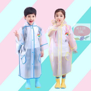 Áo mưa trẻ em 💕FREESHIP💕 Áo mưa trong suốt có phần che balo kiểu dáng Hàn Quốc
