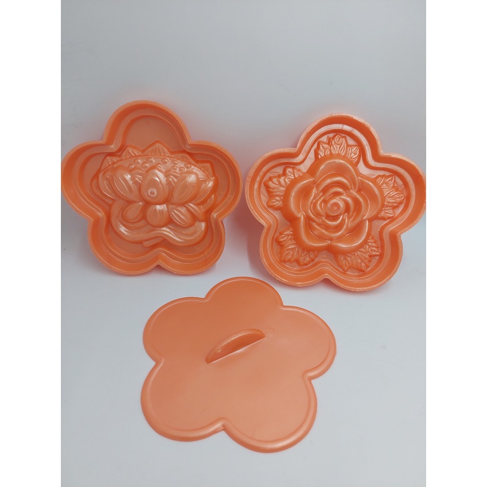 KHUÔN XÔI BÔNG MAI 13 CM HÌNH HOA HỒNG & SEN NL