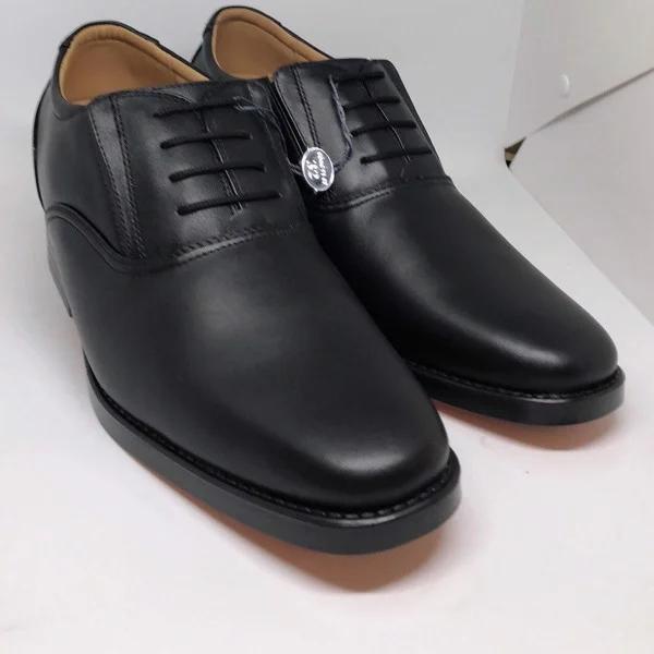 Giày tây nam da bò TĂNG CHIỀU CAO 100% mềm nhẹ thuộc dòng cao cấp màu đen bảo hành keo 12 tháng mã 535A-Cao