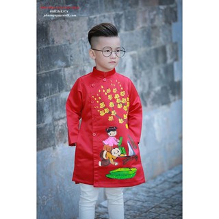Rập áo dài bé trai 1-8T