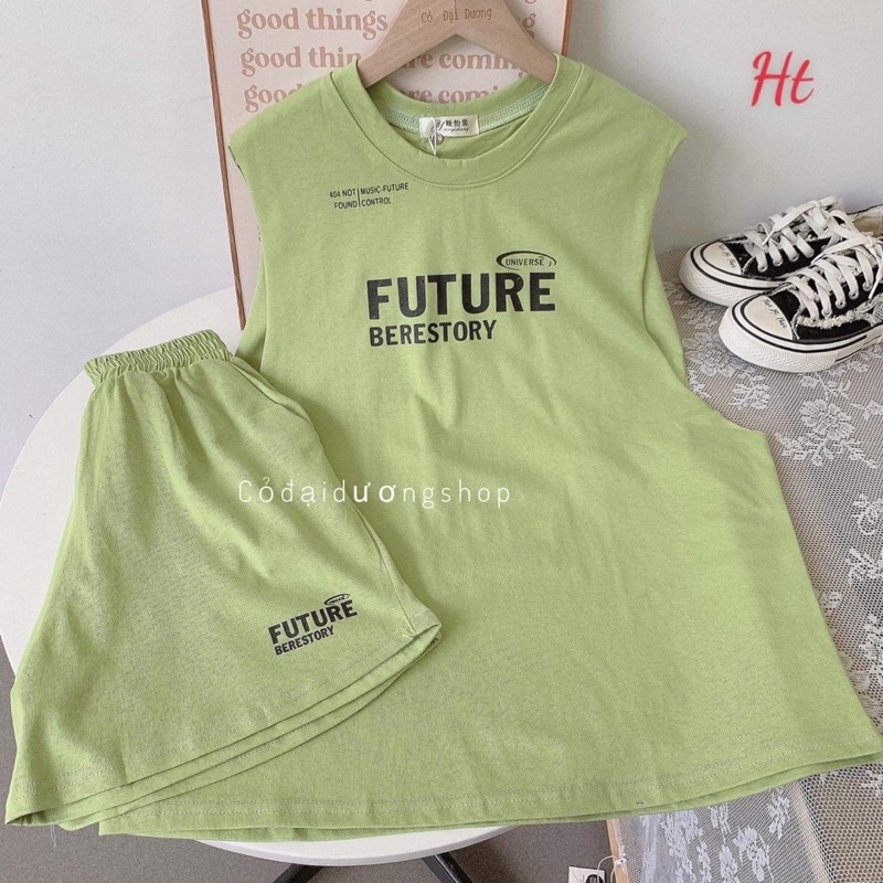 Bộ tanktop FUTU xanh lá H2