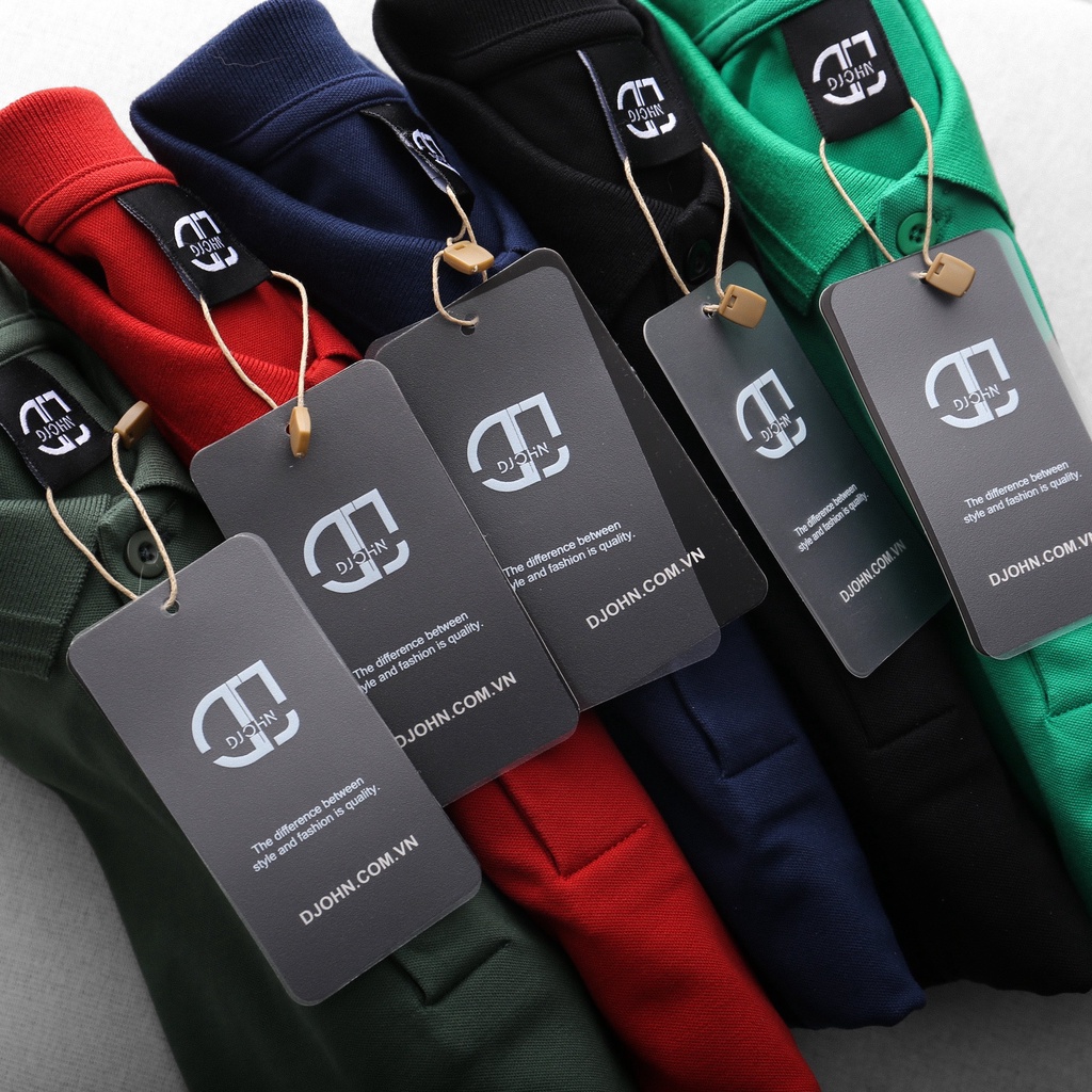 Áo polo DJOHN basic chất vải cá sấu form slim trẻ trung , Áo thun nam cổ bẻ trơn bigsize - 3bros