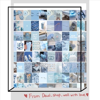 12 tấm Wall Collage - theme Xanh dương nhạt