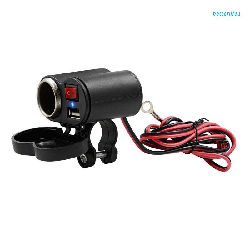 ✳ↂBộ Sạc Usb 12v Gắn Tay Lái Xe Mô Tô Chống Thấm Nước Có Công Tắc Chỉnh Tiện Lợi Cho Điện Thoại / Máy Tính Bảng Gps