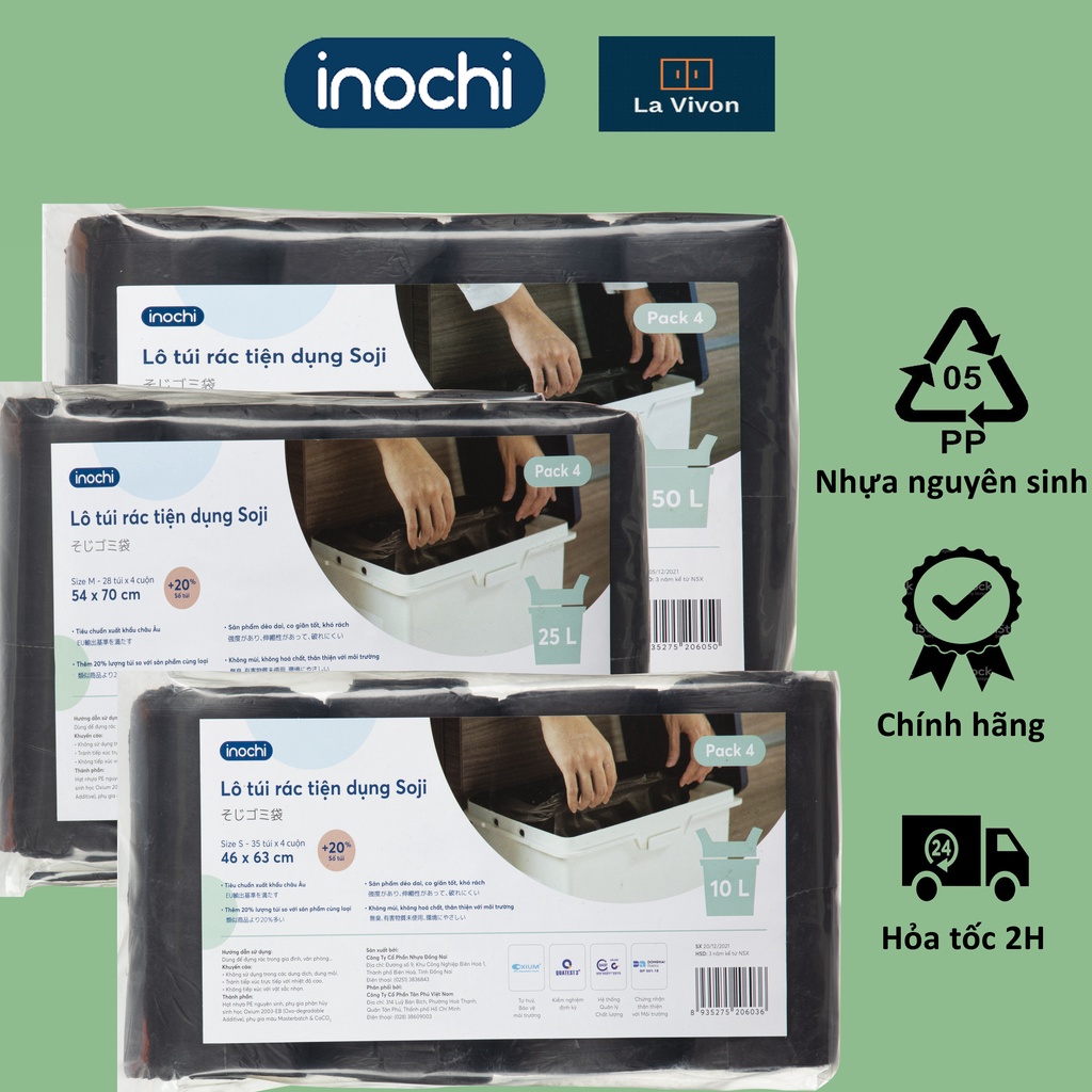 COMBO 140 Túi rác đơn ( 1 CUỘN 19-35 TÚI) tiện lợi Soji có quai, ngăn chặn mùi hôi, mỏng dai. FREESHIP ĐƠN HÀNG ĐẦU TIÊN