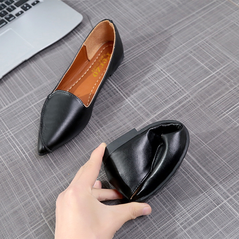 Giày lười da mũi nhọn thời trang cho nữ