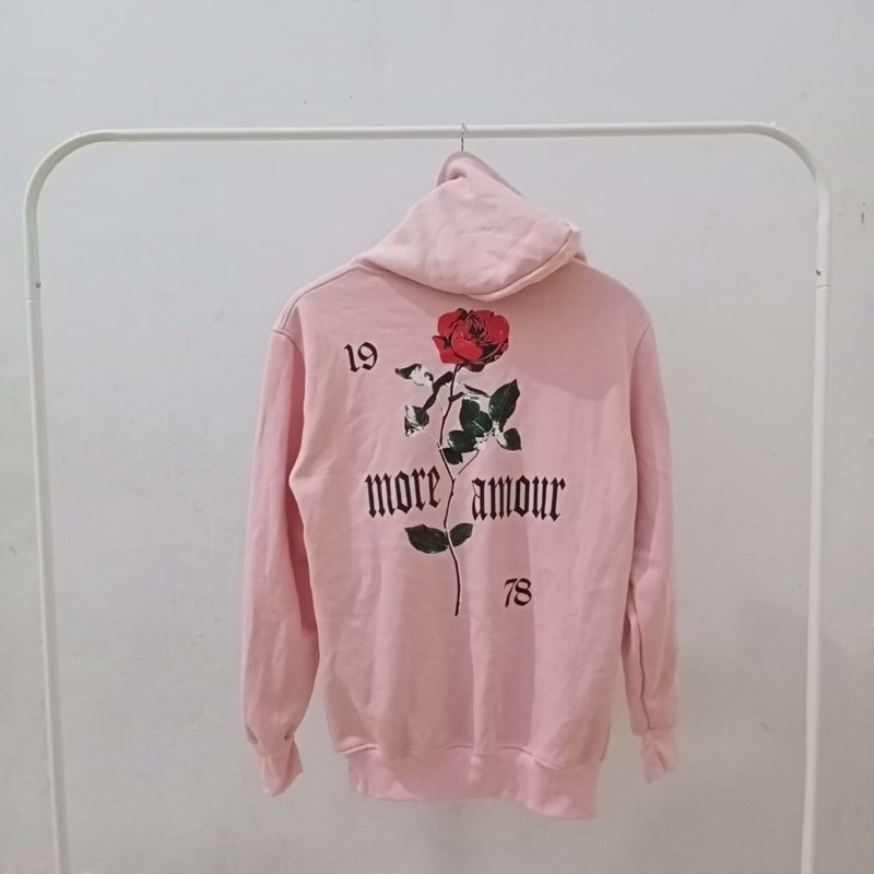 H&M FULL TAG MORE AMOUR PINK ROSE HOODIE SWEATER JACKET HNM hàng mới