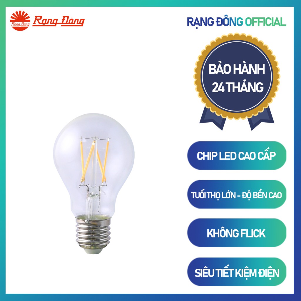 Bóng đèn LED dây tóc (LED DT A60/4W)E27 á/s vàng