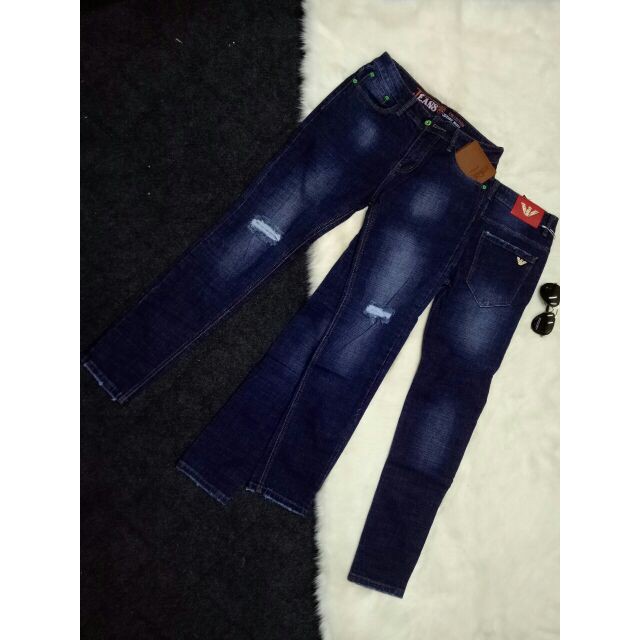 Quần Jean Dài Rách Gối ( Hàng xk )