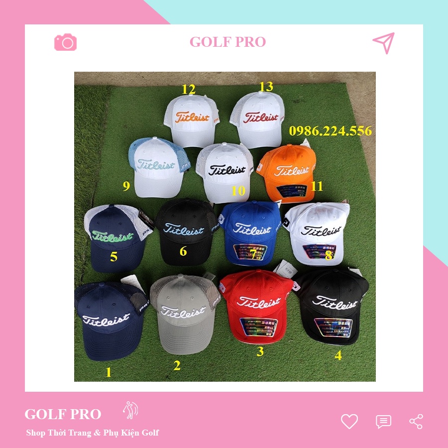 Mũ golf nam lưỡi trai Titleit chống nắng thể thao cao cấp GOLF PRO MG002