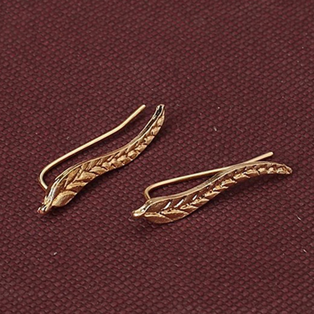 Bông tai hình chiếc lá đính đá nhiều màu sắc xinh xắn