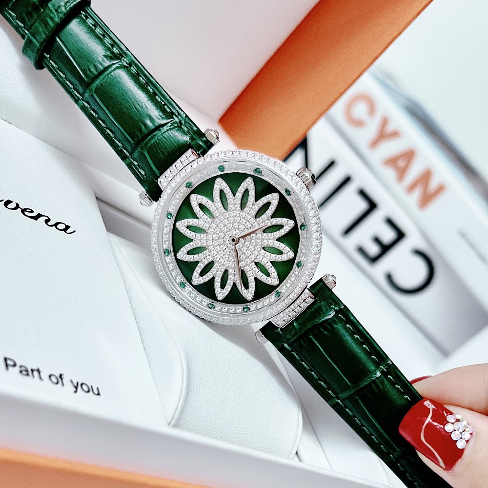 Đồng Hồ Nữ X-Cer Mặt Xoay Dây Da Xanh Lá Chính Hãng 39mm