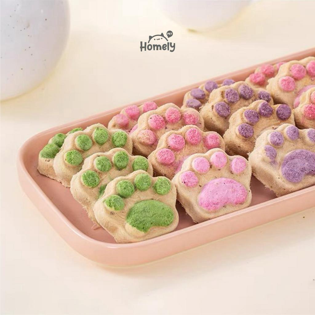 Bánh thịt xay sấy khô, bánh chân mèo đông khô, snack thưởng cho chó mèo hamster gói 5g - Homely Pet