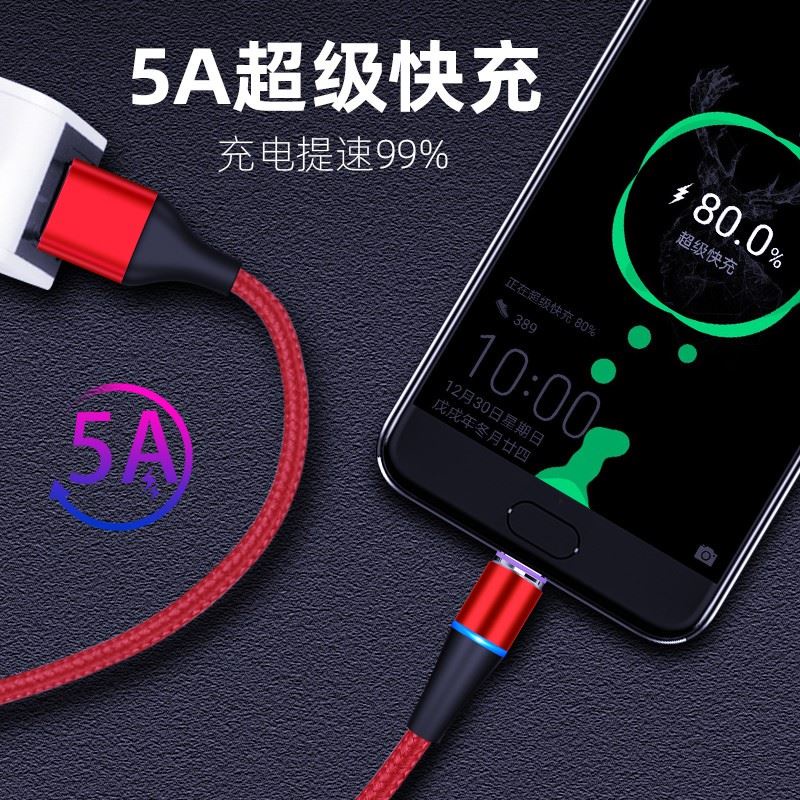 Dây Cáp Sạc Nhanh Truyền Dữ Liệu type-c Năm 2021 5A Có Nam Châm Siêu Nhanh Cho Thiết Bị Apple Android