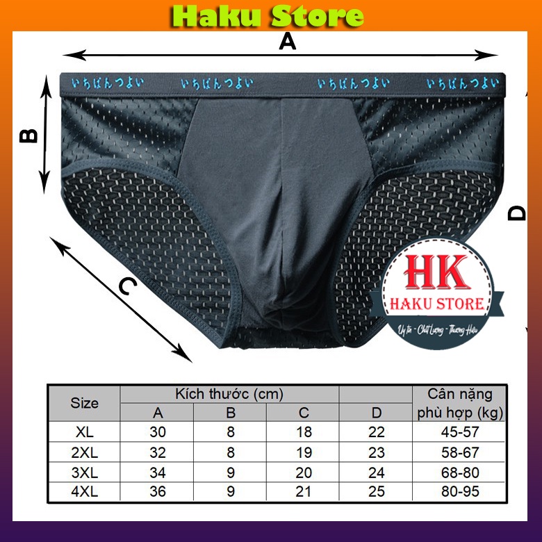 = 6 Quần Lót Nam thông hơi lưới Nhật, Quần Sịp Nam Chéo Kháng Khuẩn Thấm Hút Và Co Dãn Tốt