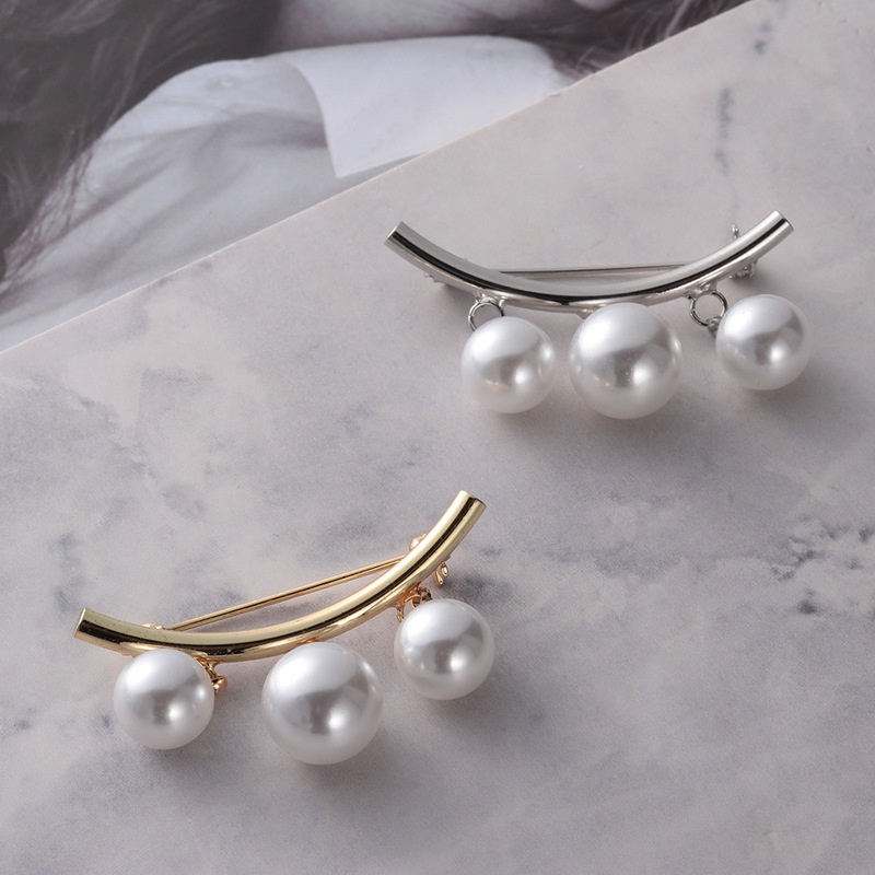 Ghim cài áo đính ngọc trai giả thời trang