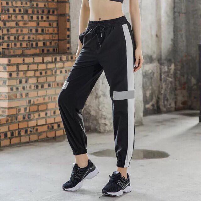 Quần jogger kaki sọc phản quang unisex nam nữ