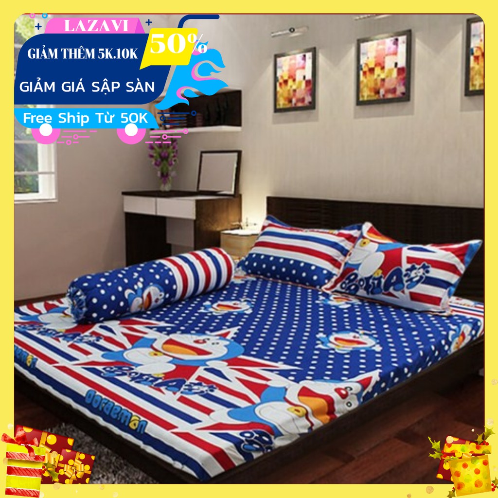 Bộ ga kèm 2 vỏ gối Doremon