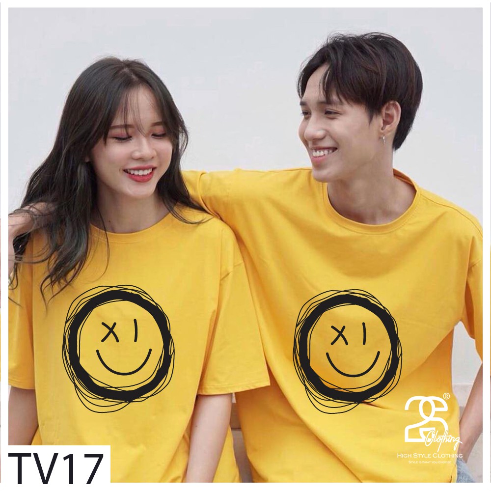 Áo Thun Tay Lỡ 2s Clothing Áo Phông Đen Unisex Nam Nữ Cotton Oversize Form Rộng Giá Rẻ In Hình Mặt Cười Drew ngầu TV17