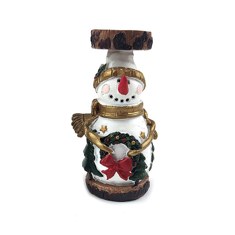 Giá Đỡ Nến Hình Ông Già Noel / Người Tuyết Bằng Nhựa Resin Dễ Thương Trang